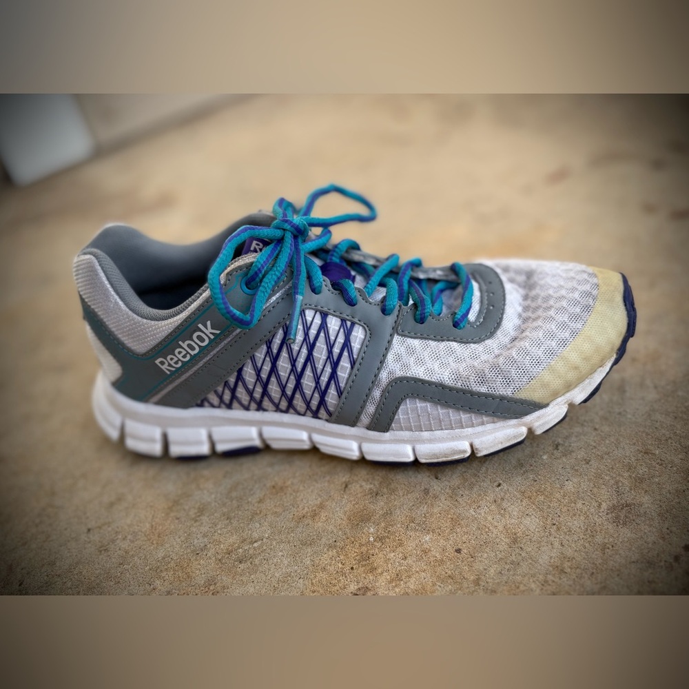 Reebok Gray and Blue Athletic Shoe